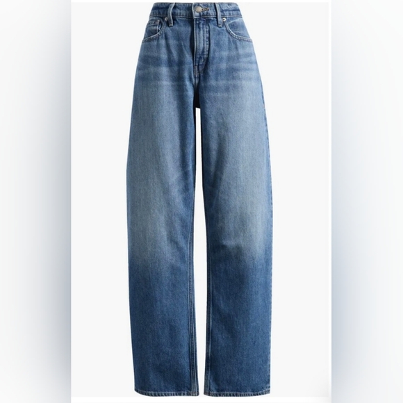 Good American Good Relaxed Barrel Jeans In Indigo 740 Size 2 NWT - Picture 1 of 9